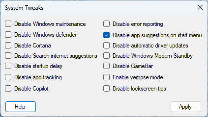 system tweaks