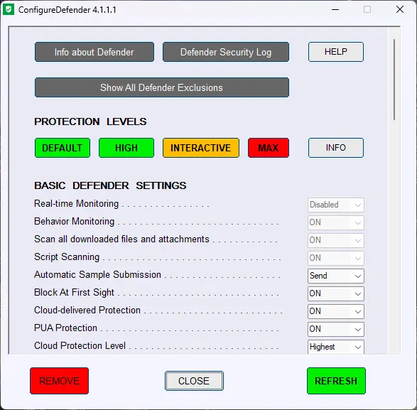 ConfigureDefender для Windows